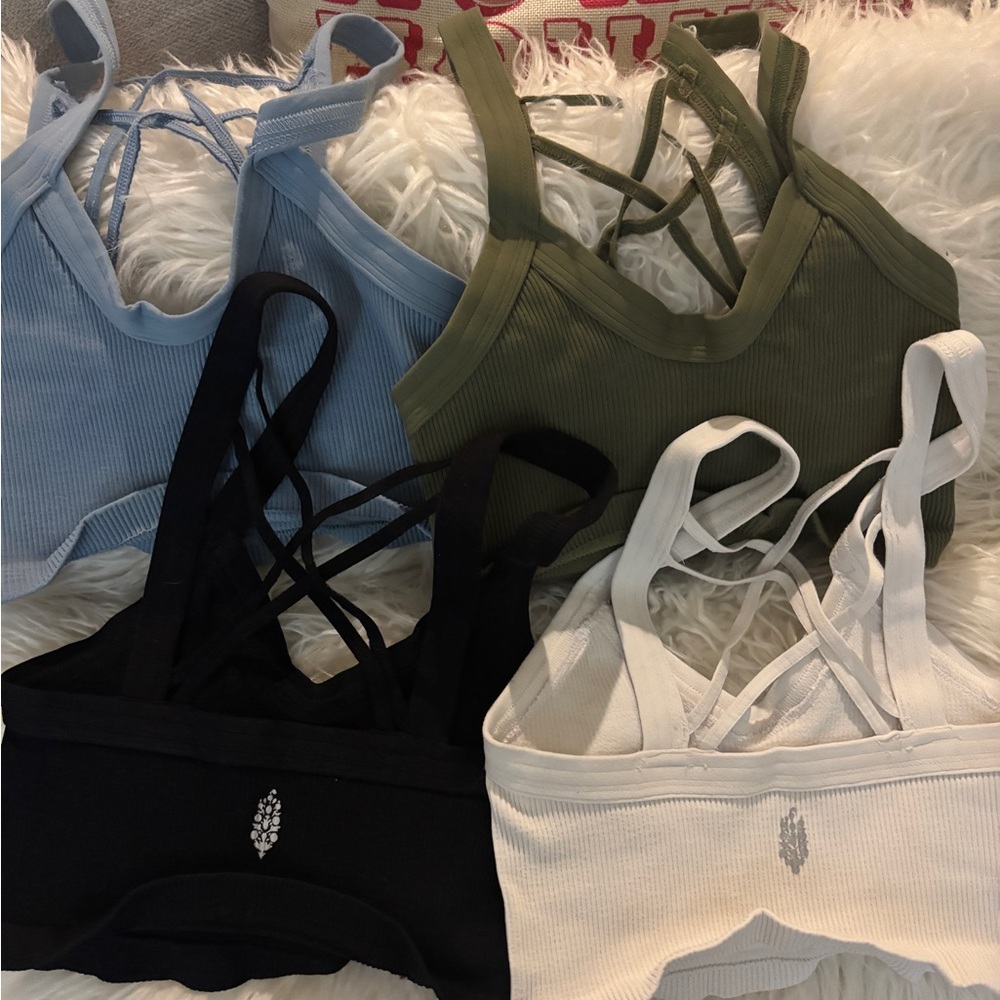 Free People Black and White Lace Bra Intimates